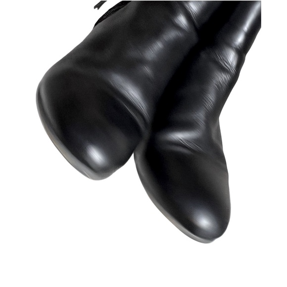 Eos Cisco Black Genuine Leather Chelsea Ankle Zip up Boots snake 38 8 - Picture 10 of 12